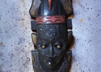 ARM-AFRICAN HANDCRAFT DARK BAKOTA MASK FROM GHANA