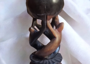 ARM-AFRICAN WOOD CARVING OF TOGETHERNESS