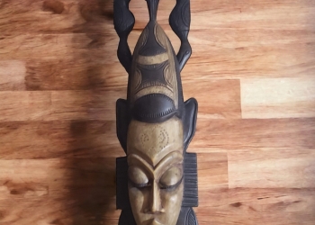 ARM-AFRICAN WOOD MASK, QUEEN MOTHER