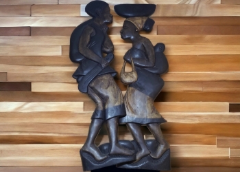 ARM-WOOD CARVING OF AFRICAN FARMER